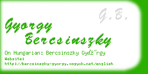 gyorgy bercsinszky business card